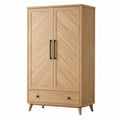 Armoire en Bois de Chêne avec Portes et Tiroir