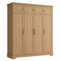 Armoire en Bois à 4 Portes avec Poignées Métalliques