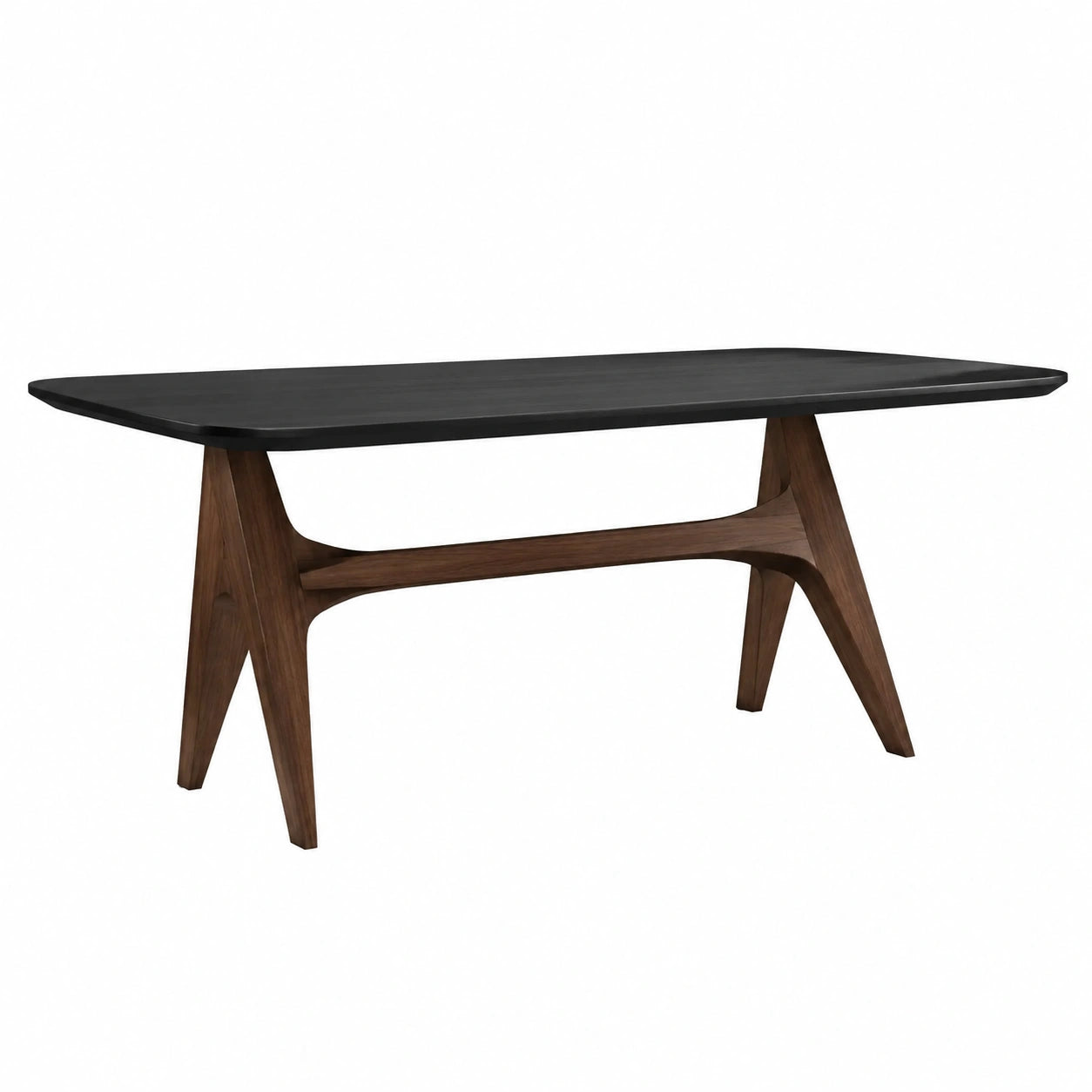 Table à manger en bois noir et marron 180x90x75cm