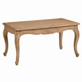 Table à manger en bois sculpté 150 cm beige