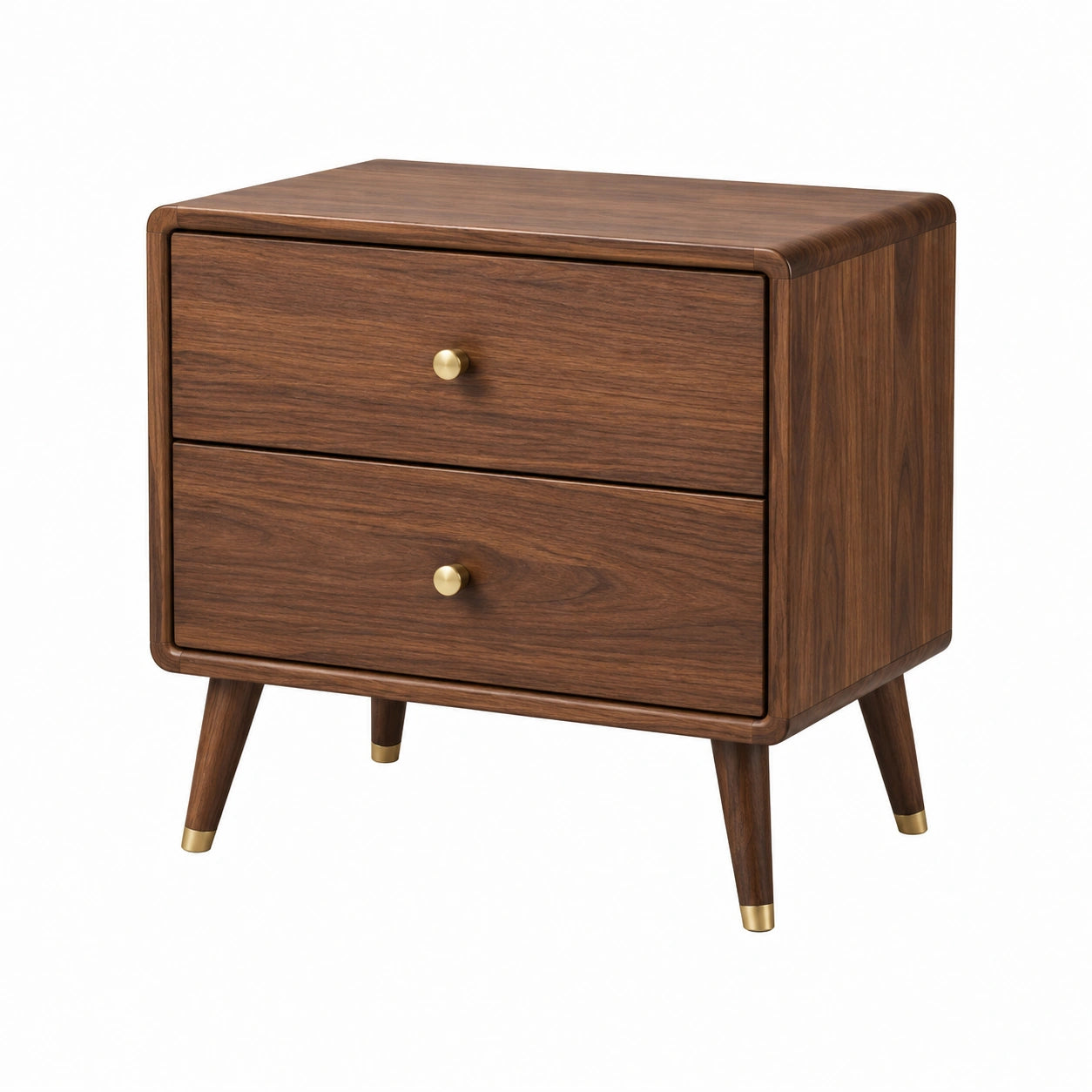 Table de chevet en bois avec 2 tiroirs