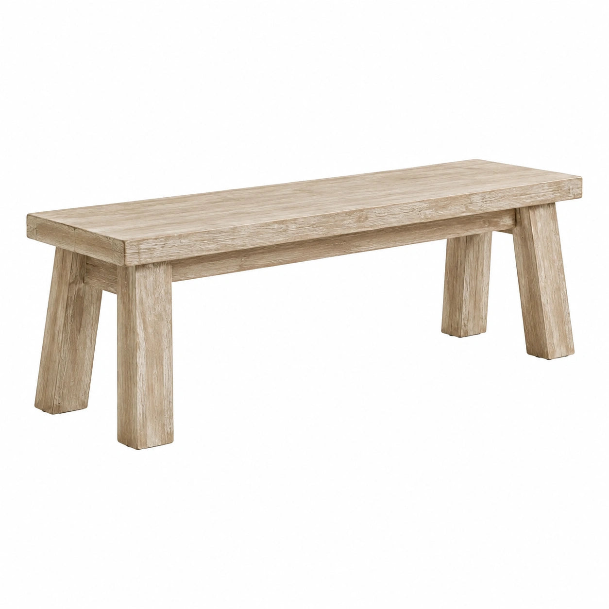 Banc rectangulaire en bois de chêne clair 120 cm