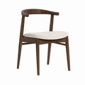 Chaise en bois avec assise en tissu beige