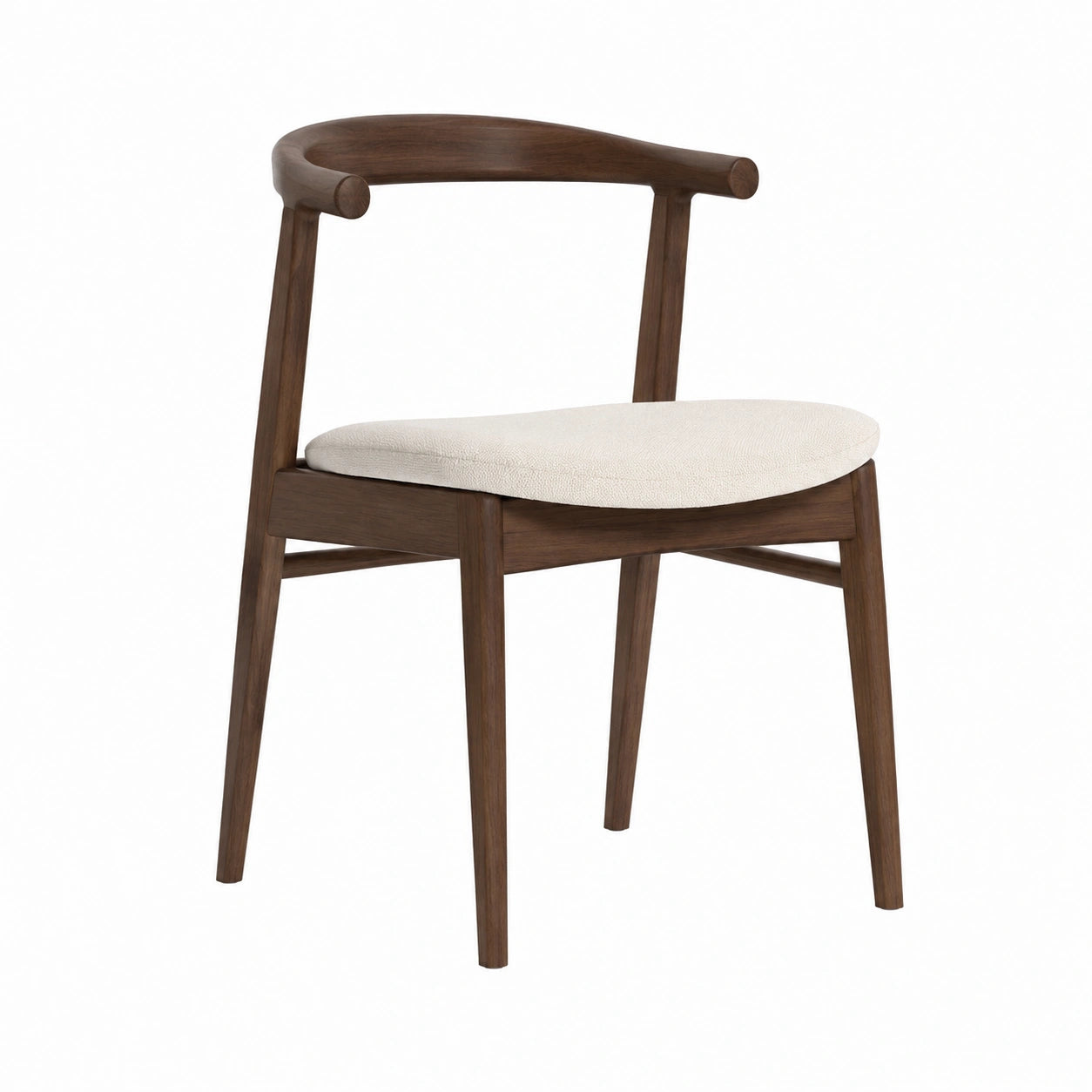 Chaise en bois avec assise en tissu beige