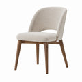 Chaise en bois et tissu polyester beige