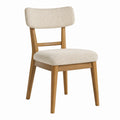 Chaise en bois de chêne et tissu beige
