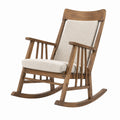 Chaise à bascule en bois avec coussin beige